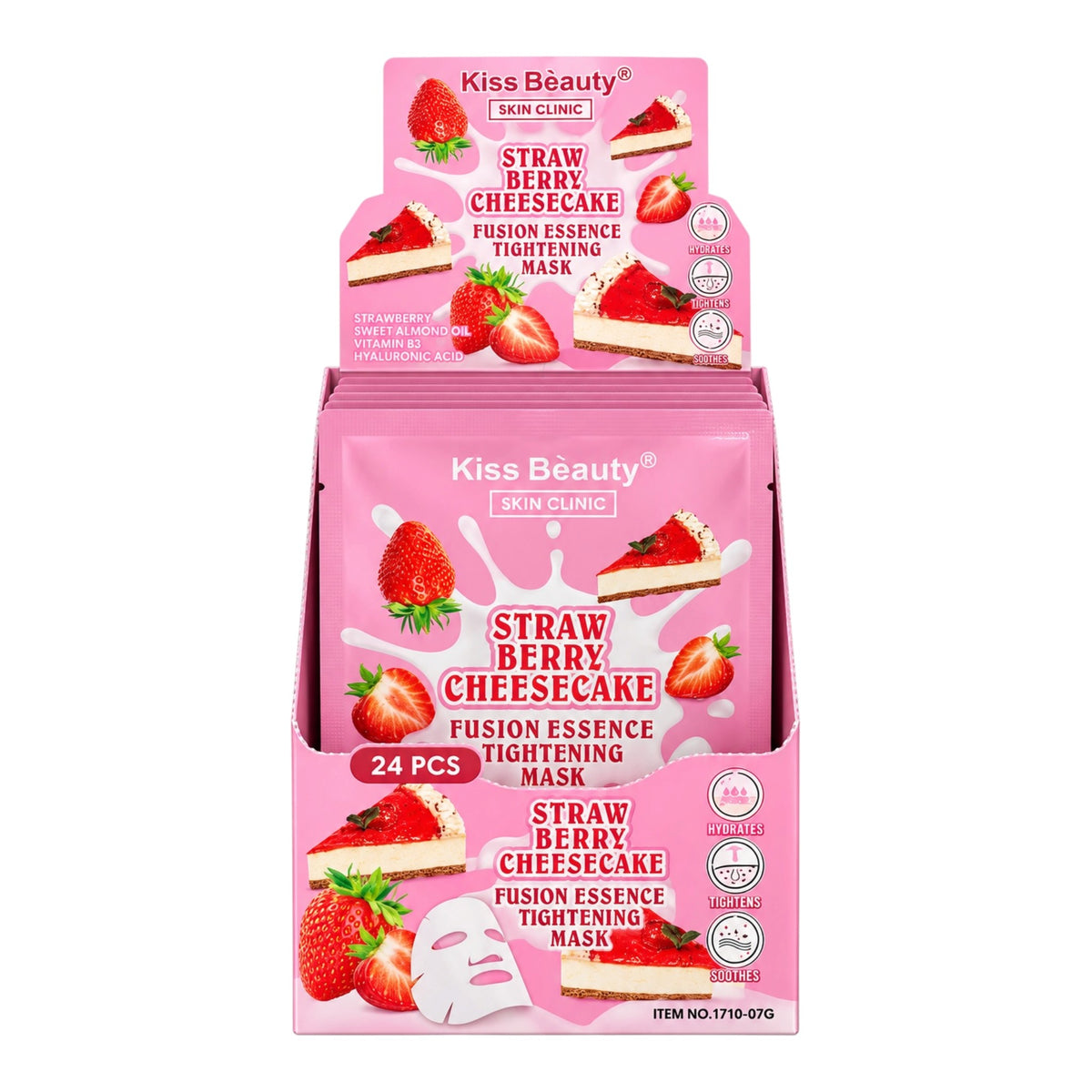 MASCARILLA EN VELO STRAWBERRY CHEESECAKE KISS BEAUTY