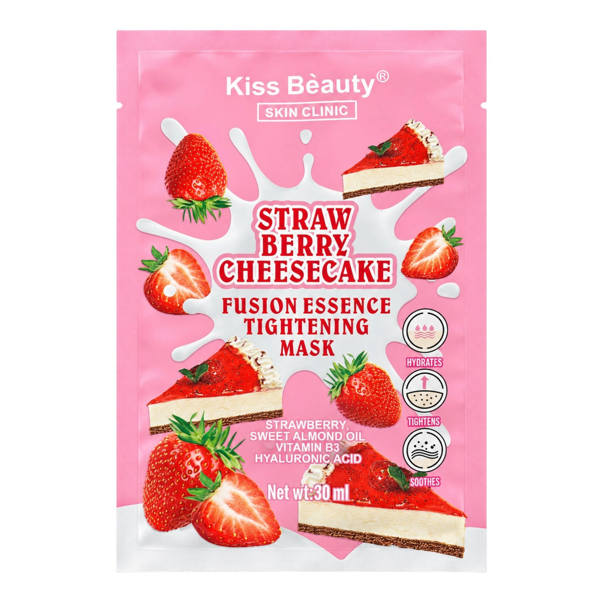 MASCARILLA EN VELO STRAWBERRY CHEESECAKE KISS BEAUTY