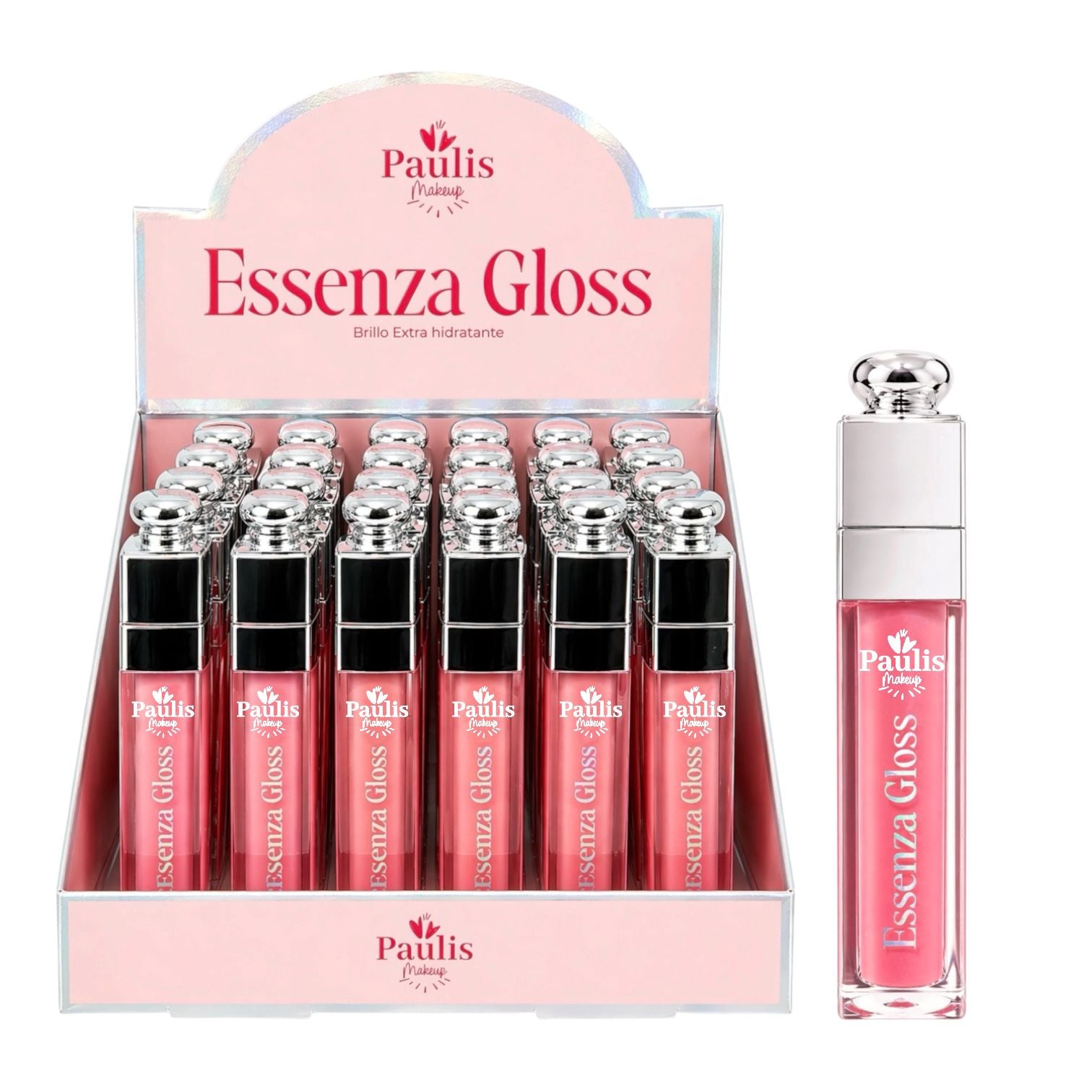BRILLO GLOSS MENTOLADO ESSENZA GLOSS TAPA PLATEADA PAULIS