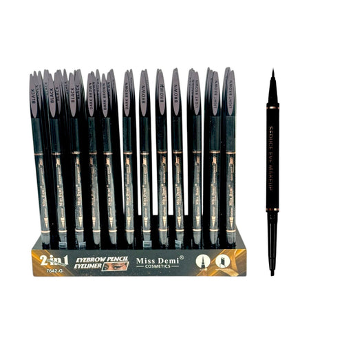 2EN1 LAPIZ DE CEJAS Y DELINEADOR EN PLUMON MISS DEMI