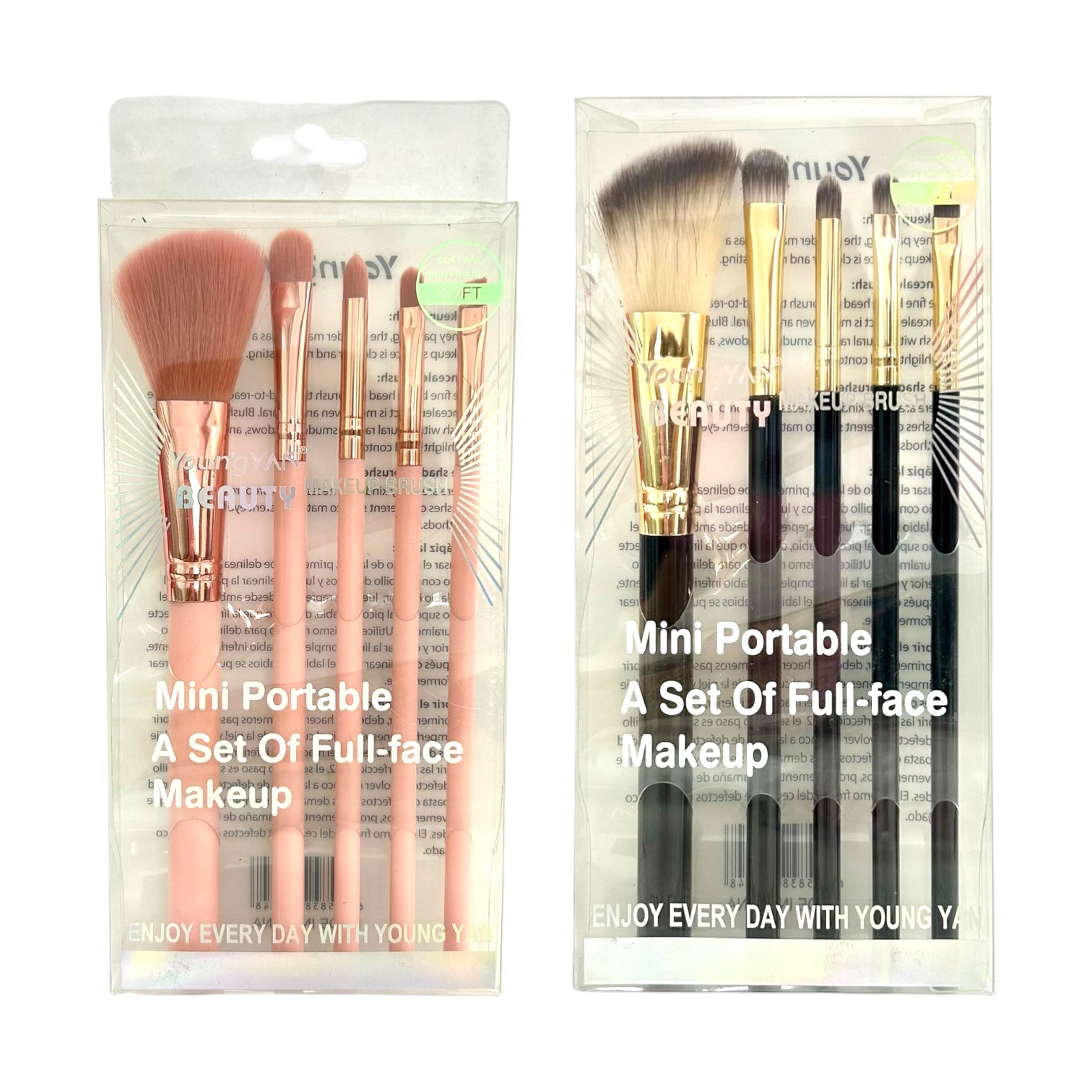 SET X5 BROCHAS NEGRO / ROSADO YOUN'GYAN