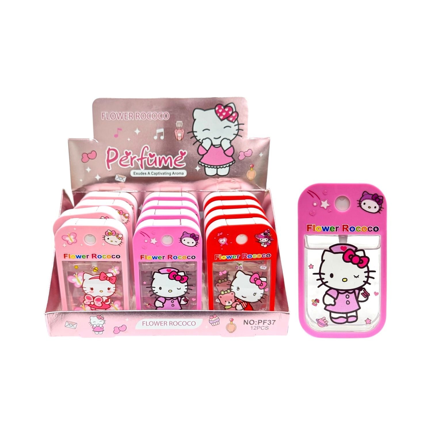 PERFUME HELLO KITTY / KUROMI 3 COLORES FLOWER ROCOCO