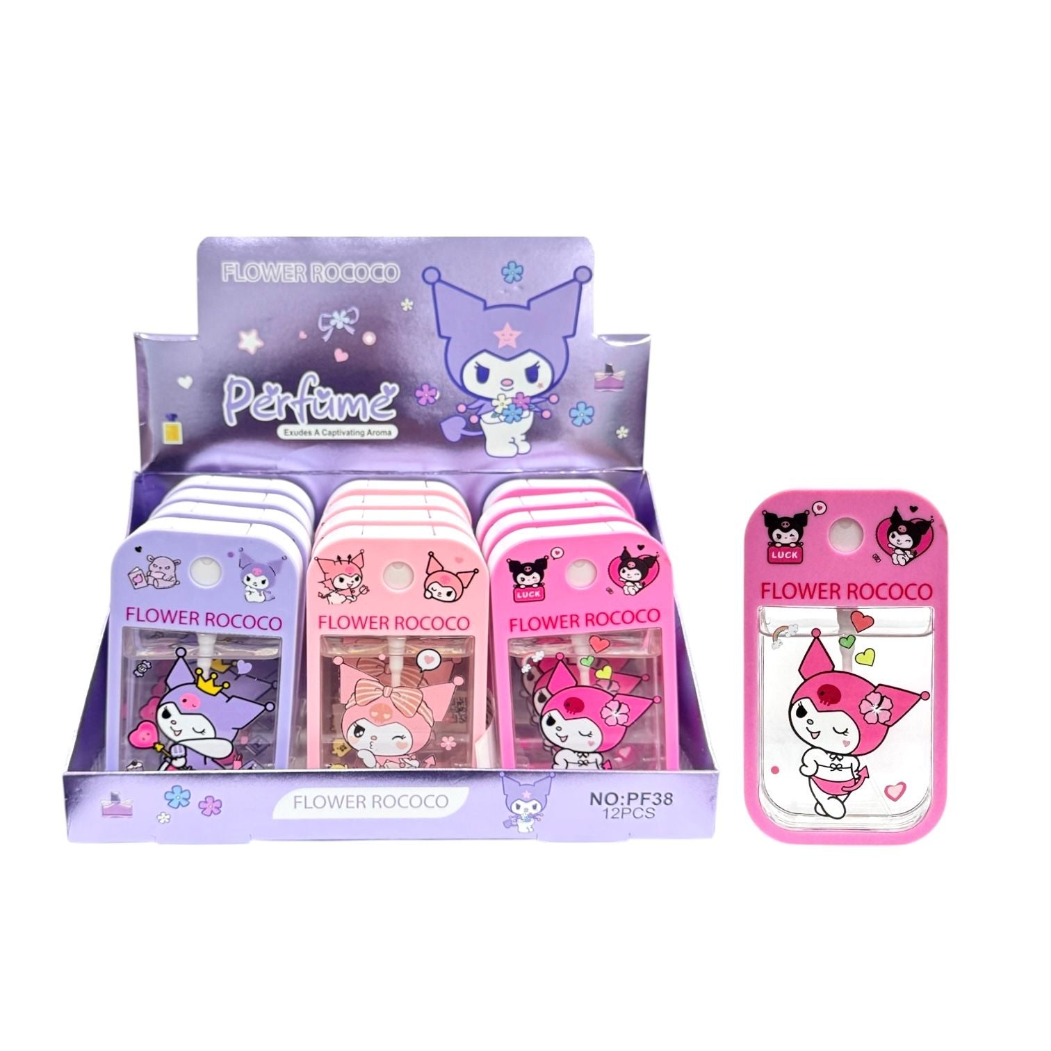 PERFUME HELLO KITTY / KUROMI 3 COLORES FLOWER ROCOCO