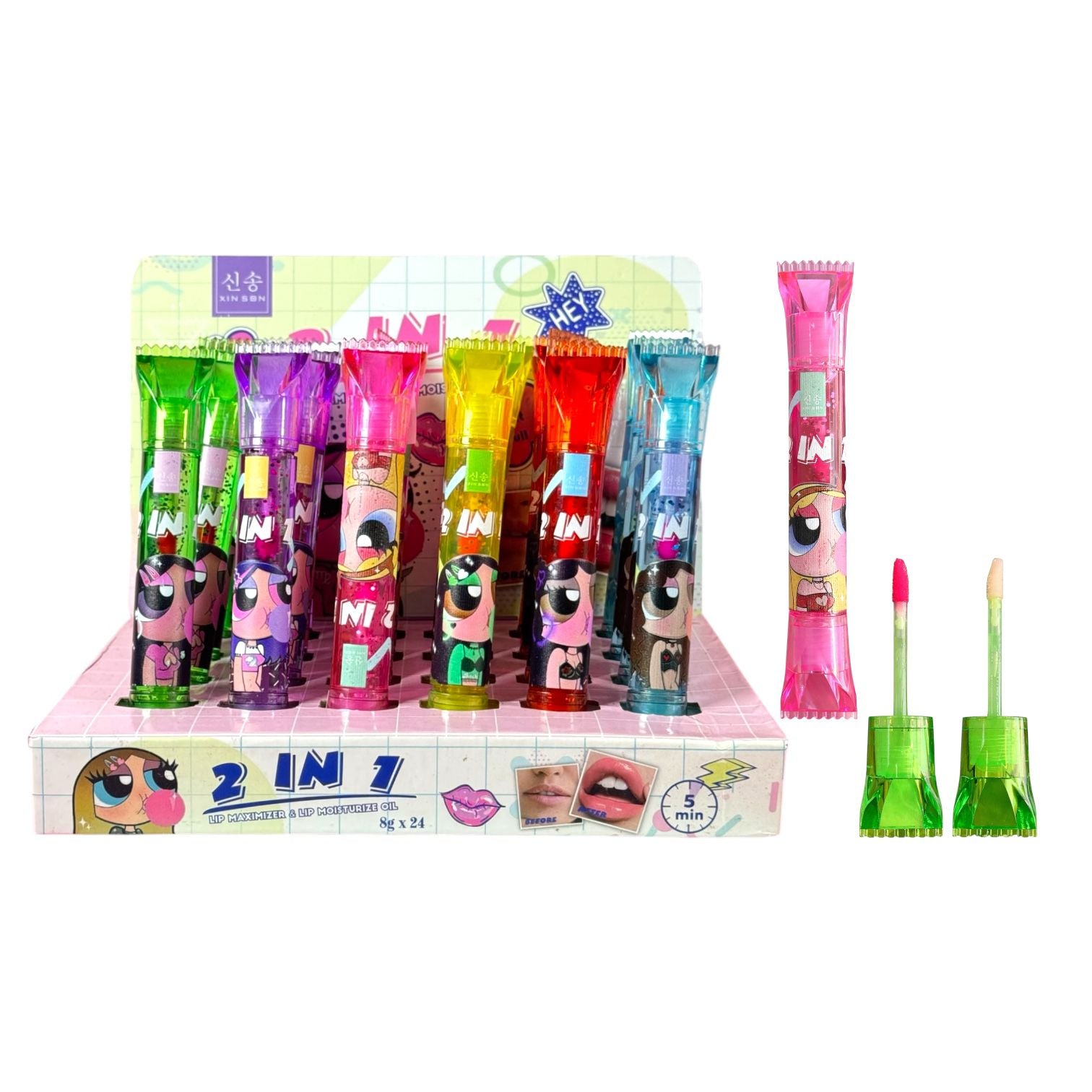 2EN1 BRILLO MAGICO Y GLOSS CHICAS SUPER PODEROSAS XIN SON