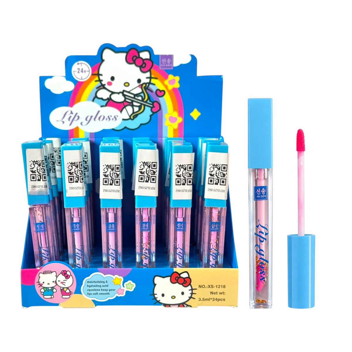 BRILLO MAGICO ESCARCHADO HELLO KITTY TAPA AZUL XIN SON