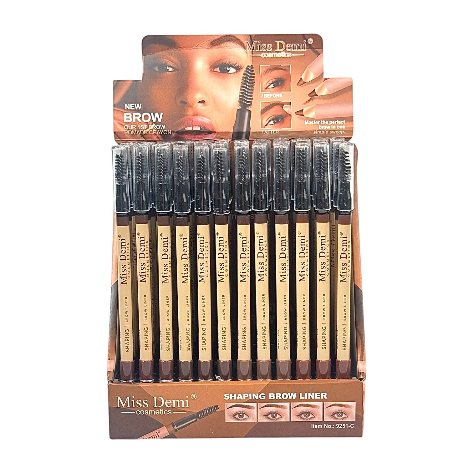 LAPIZ DELINEADOR DE CEJAS CON CEPILLO MISS DEMI