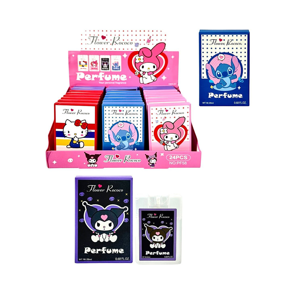 PERFUME DE BOLSILLO KUROMI HELLO KITTY STITCH FLOWER ROCOCO