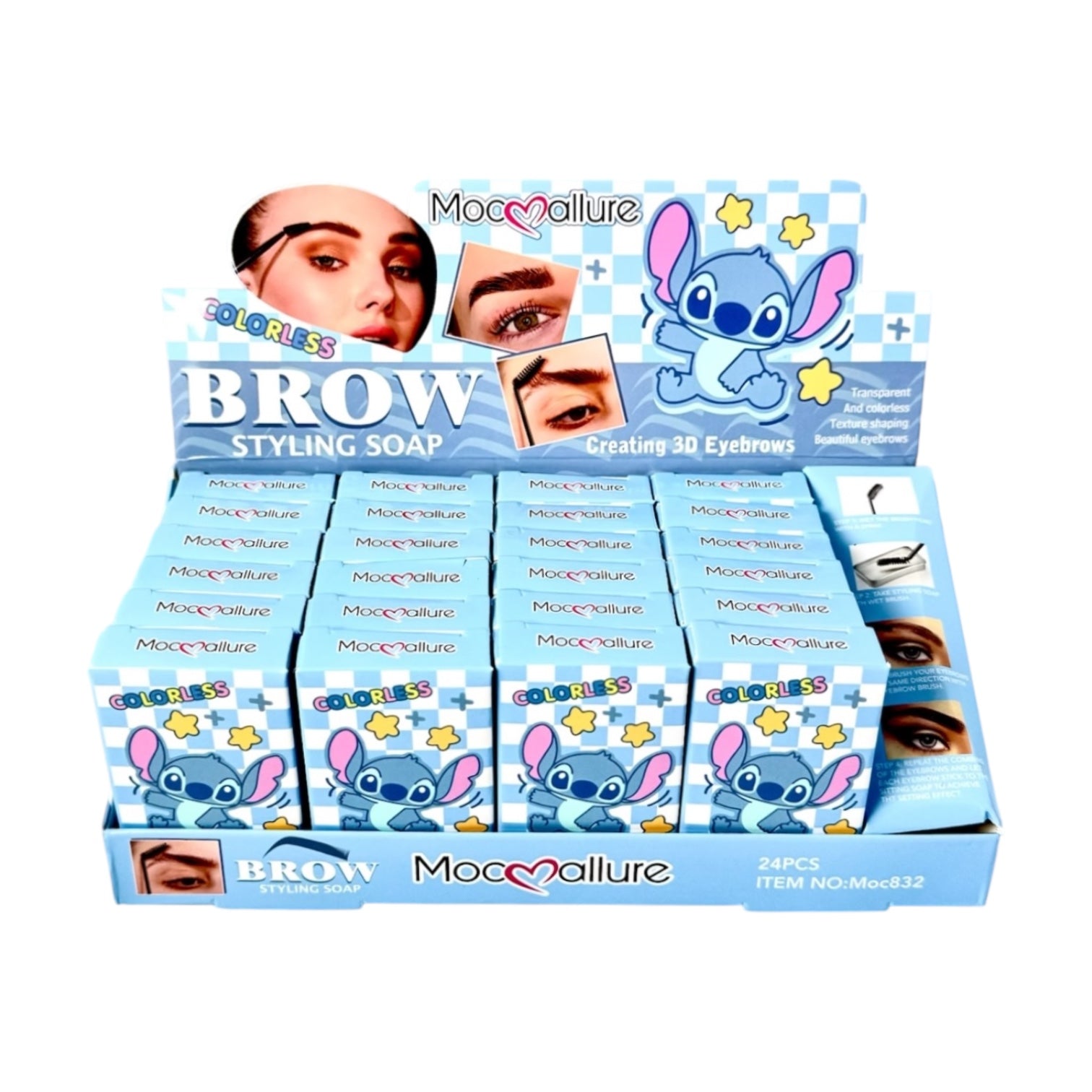 JABON DE CEJAS STITCH ESTRELLITAS COLORLESS MOCALLURE
