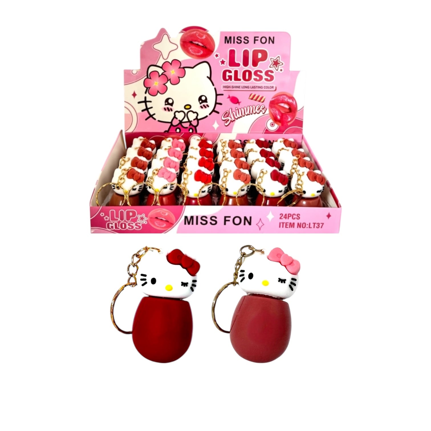 LABIAL LIQUIDO HELLO KITTY BOLITA LLAVERO MISS FON