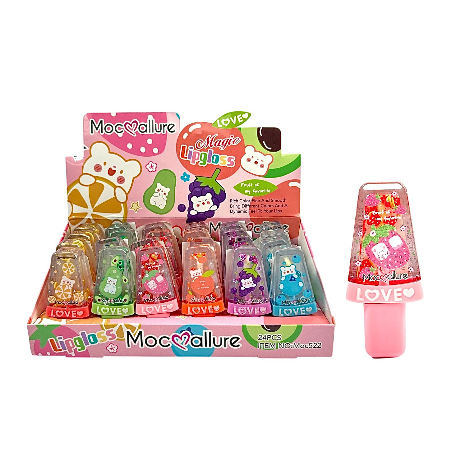 BRILLO GLOSS PALETA FRUTICAS OSITOS LOVE MOCALLURE