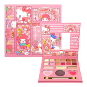 PALETA DE SOMBRAS X18 TONOS CON BROCHITA HELLO KITTY HAPPY EVERY DAY