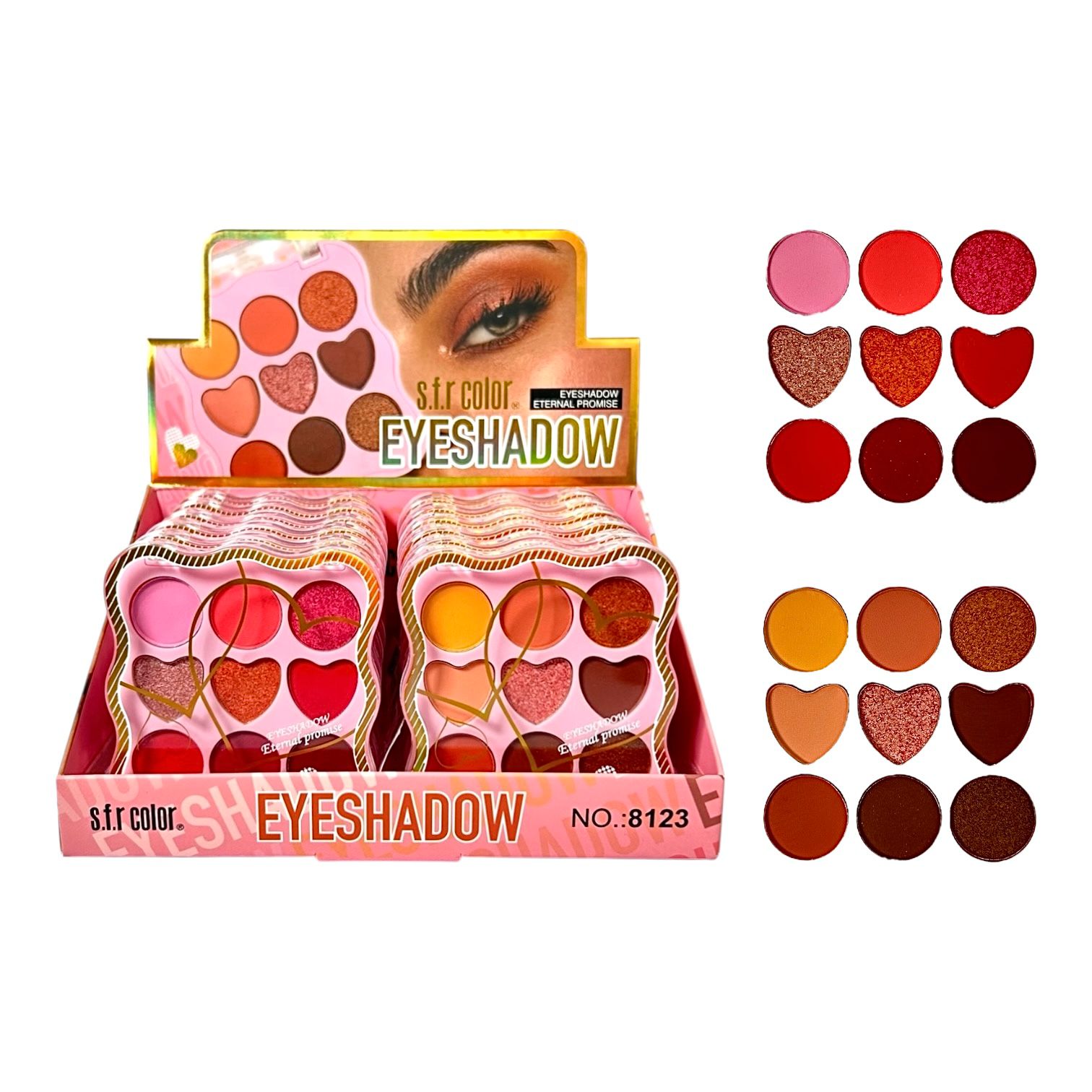 PALETA DE SOMBRAS X9 TONOS CORAZONES SFR COLOR