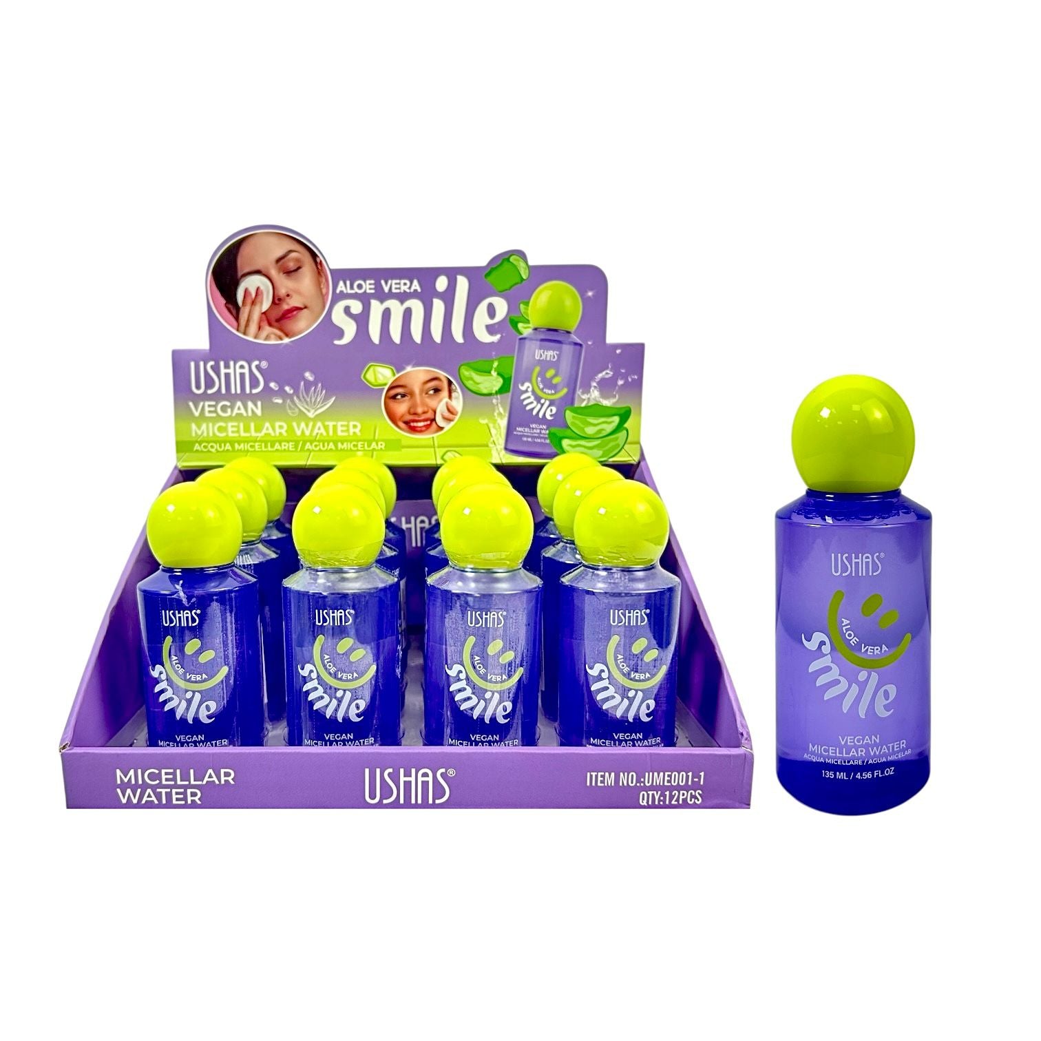 AGUA MICELAR VEGAN / ROSE EXTRACT 135ML USHAS