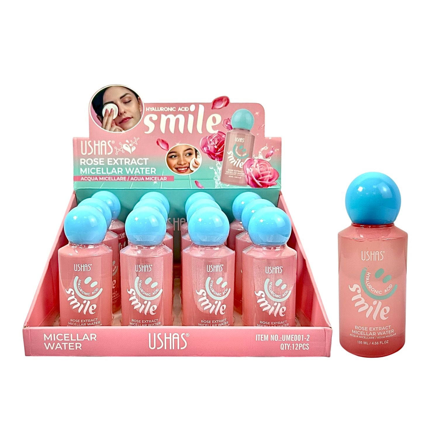 AGUA MICELAR VEGAN / ROSE EXTRACT 135ML USHAS