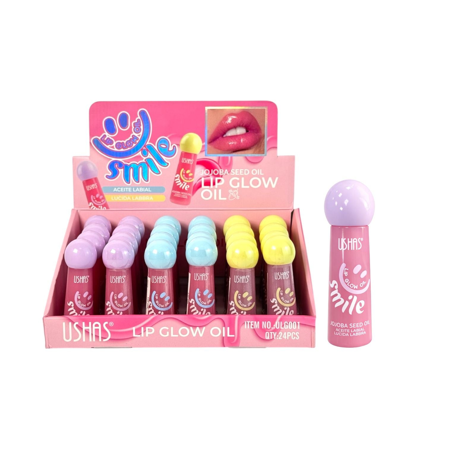 BRILLO GLOSS CON COLOR JOJOBA SMILE TAPITA BOLITA USHAS