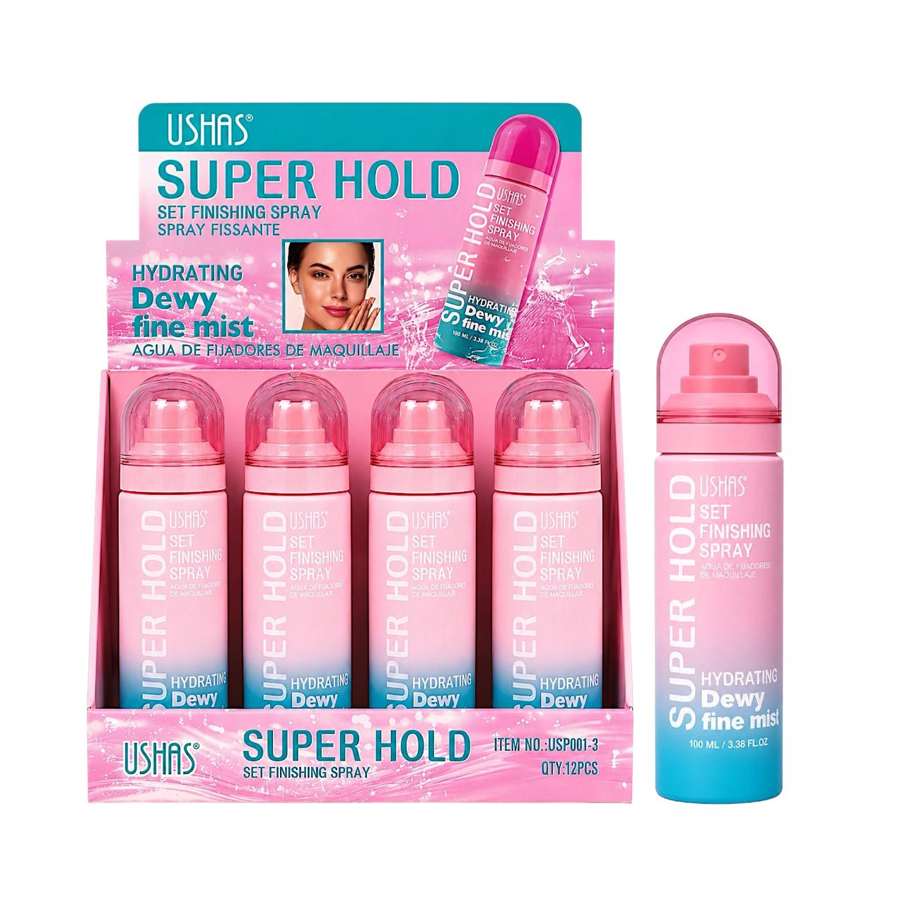 SPRAY FIJADOR DE MAQUILLAJE SUPER HOLD DEWY 100ML USHAS