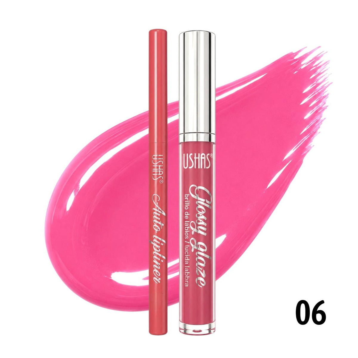 LIP COMBO BRILLO GLOSS Y LAPIZ DELINEADOR LIP KIT USHAS