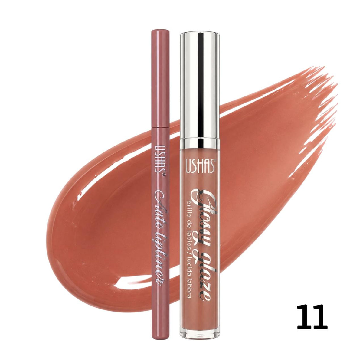 LIP COMBO BRILLO GLOSS Y LAPIZ DELINEADOR LIP KIT USHAS