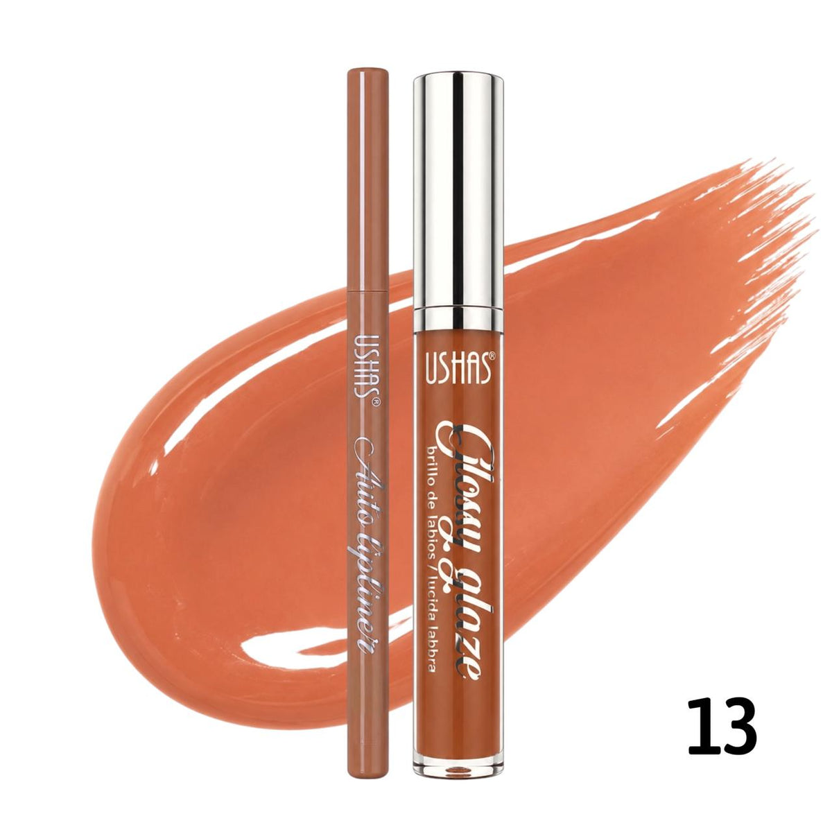 LIP COMBO BRILLO GLOSS Y LAPIZ DELINEADOR LIP KIT USHAS