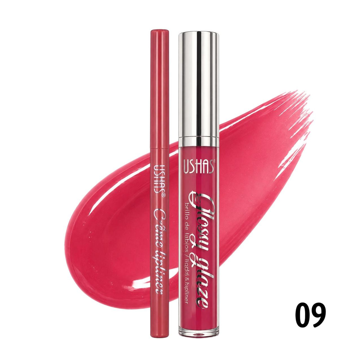 LIP COMBO BRILLO GLOSS Y LAPIZ DELINEADOR LIP KIT USHAS