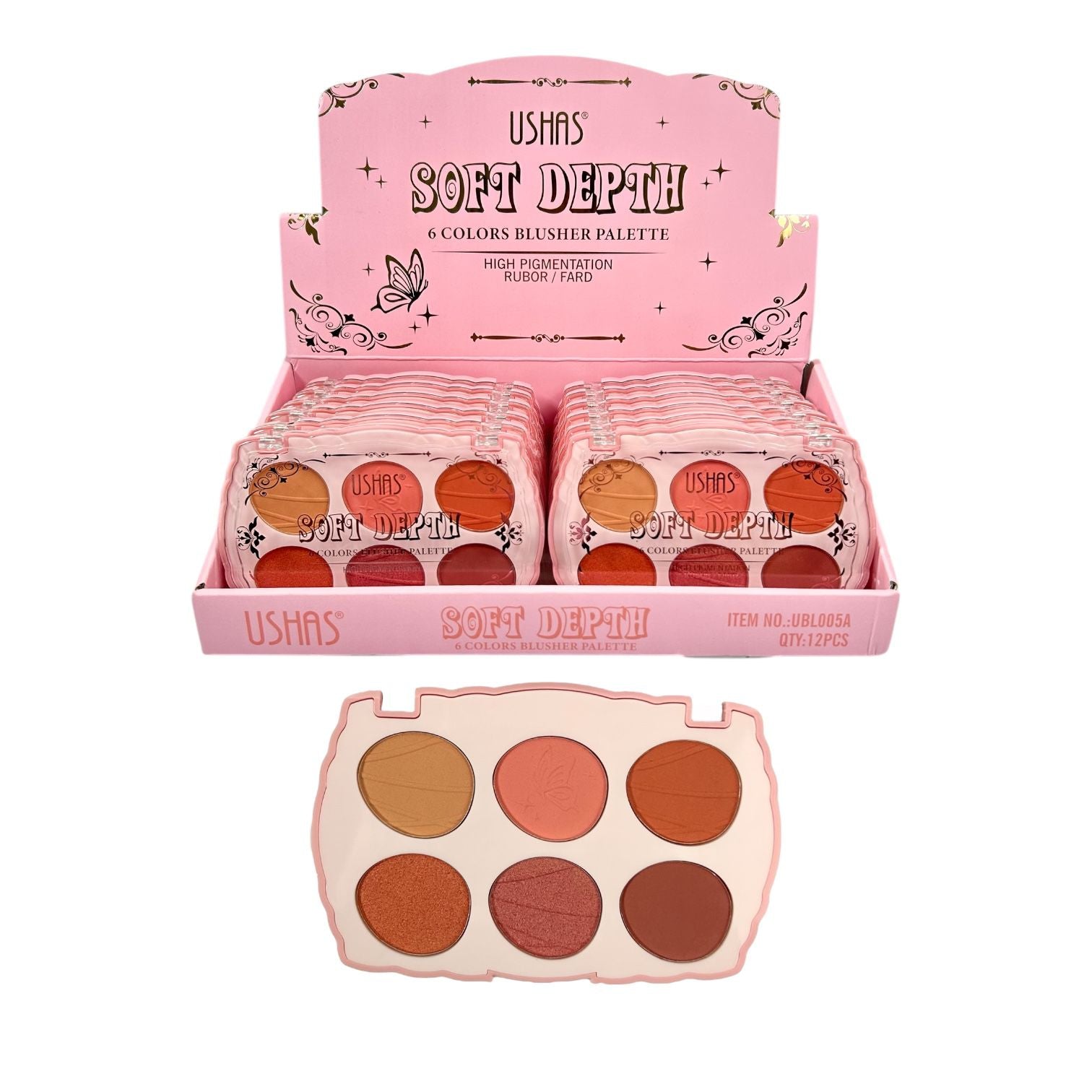 PALETA X6 RUBORES EN POLVO SOFT DEPTH USHAS