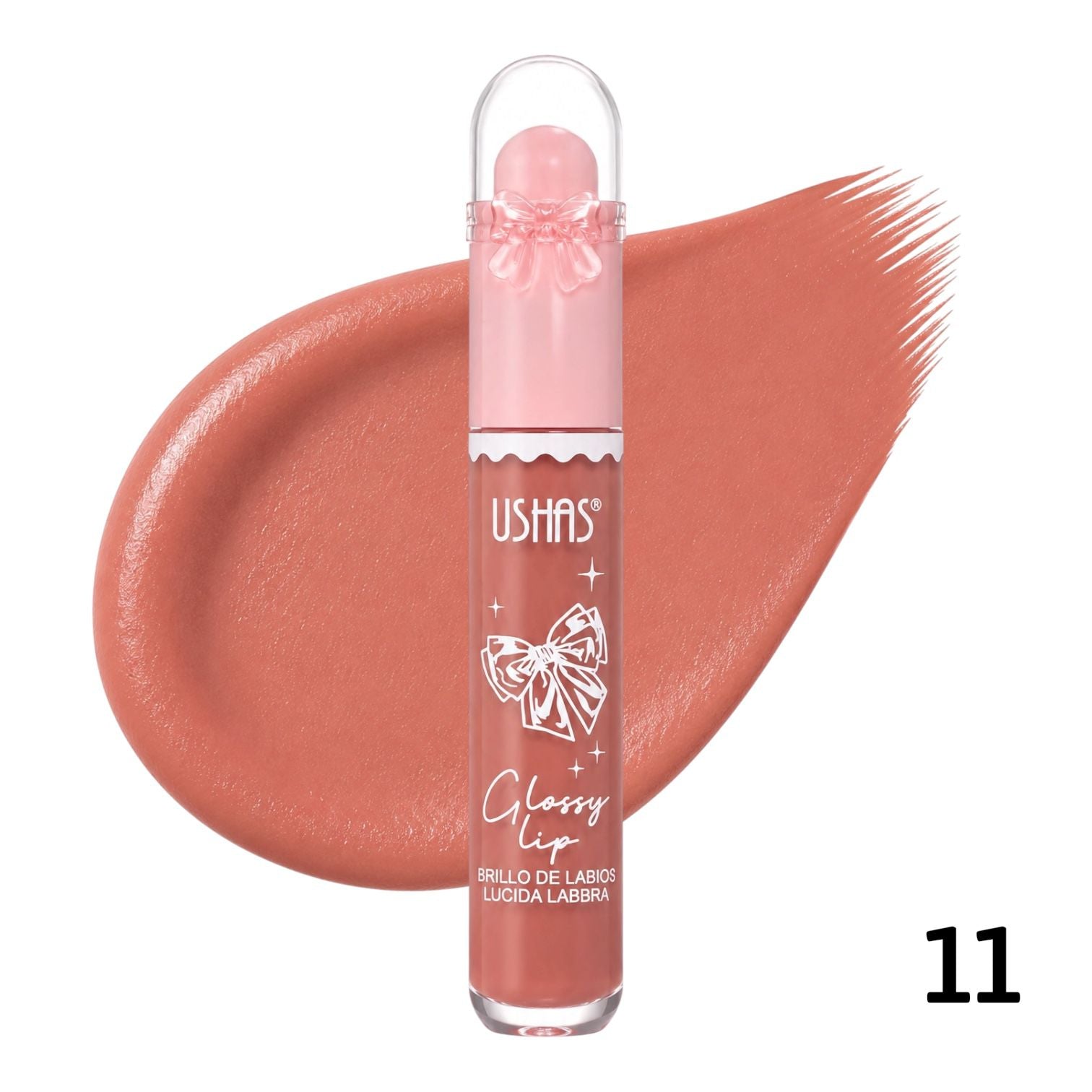 BRILLO GLOSS CON APLICADOR GLOSSY LIP MOÑITO USHAS