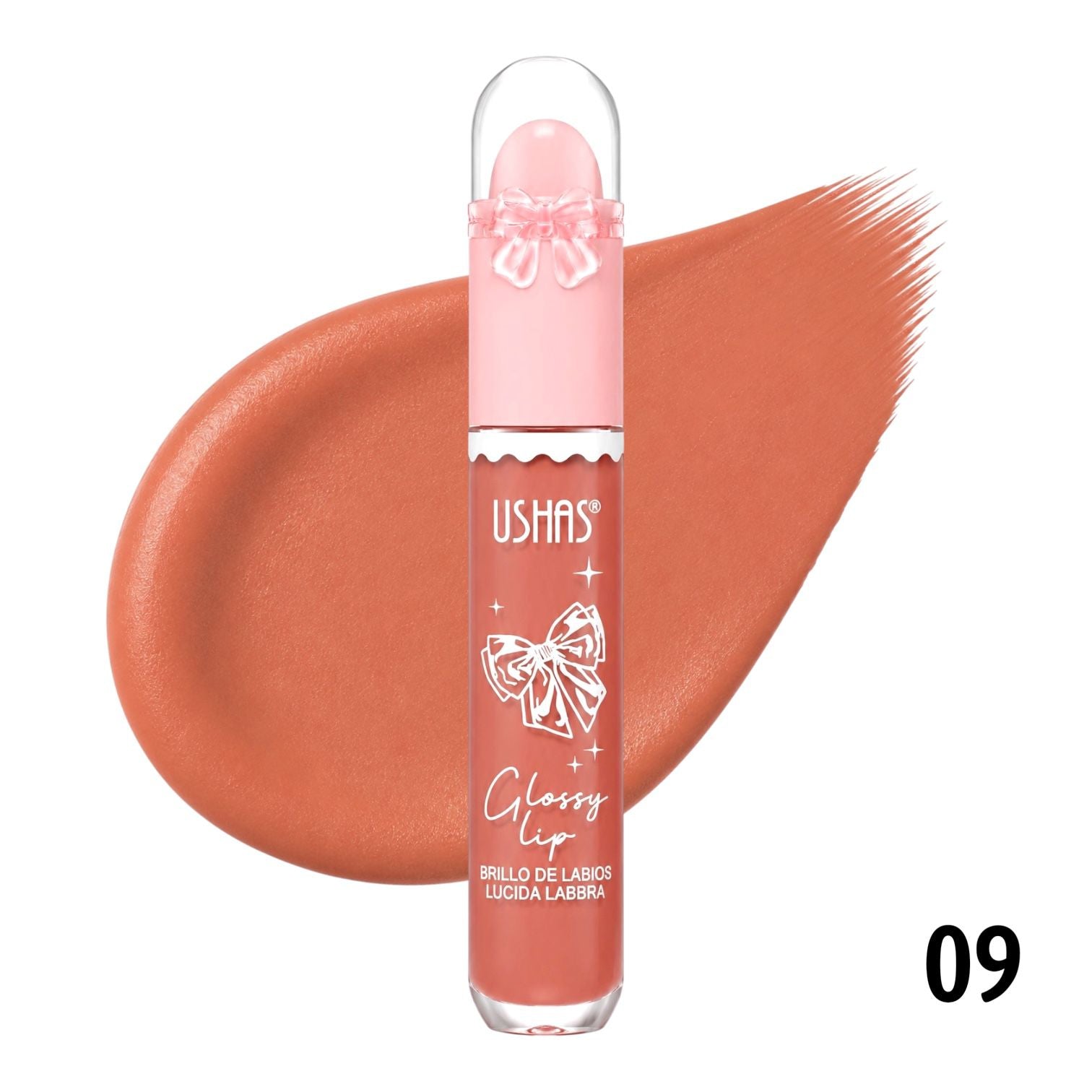 BRILLO GLOSS CON APLICADOR GLOSSY LIP MOÑITO USHAS