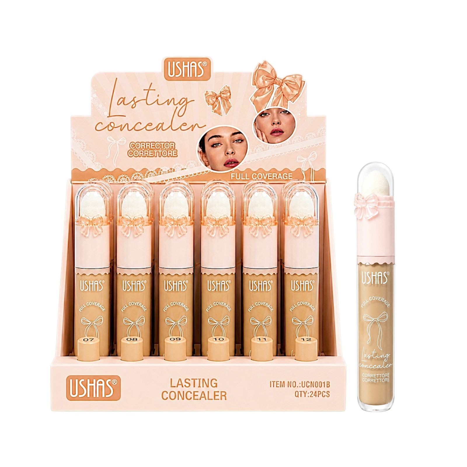 CORRECTOR LIQUIDO CON APLICADOR FULL COVERAGE MOÑITO USHAS