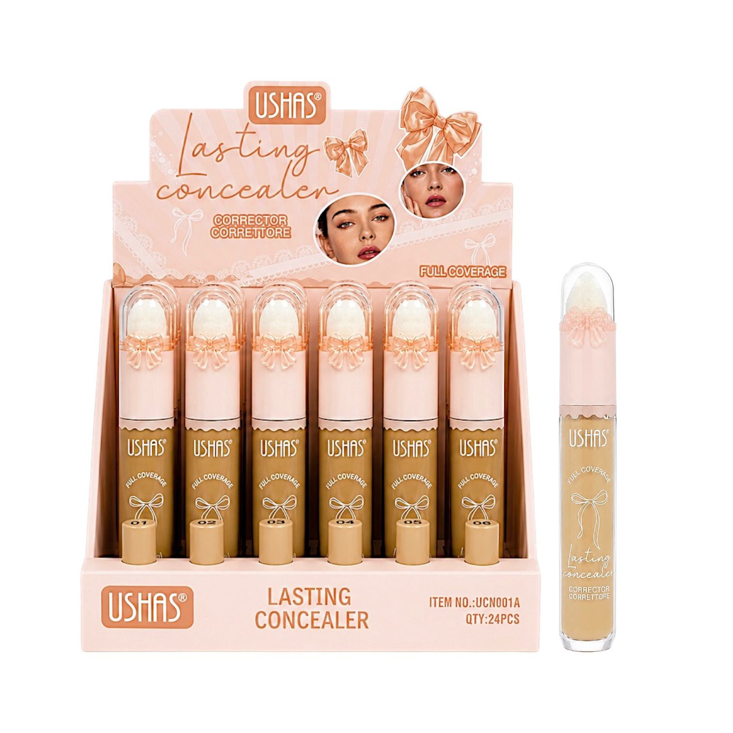 CORRECTOR LIQUIDO CON APLICADOR FULL COVERAGE MOÑITO USHAS