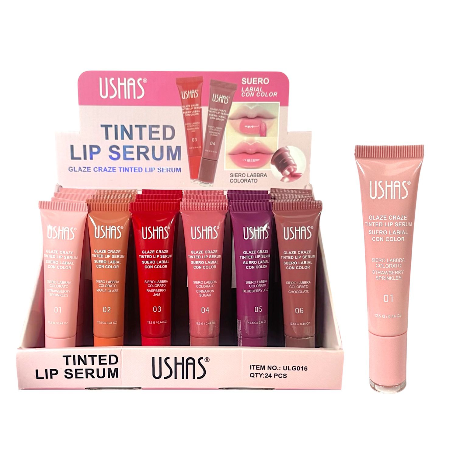 BRILLO CON COLOR TINTED LIP SERUM GLAZE CRAZE 12.5G USHAS