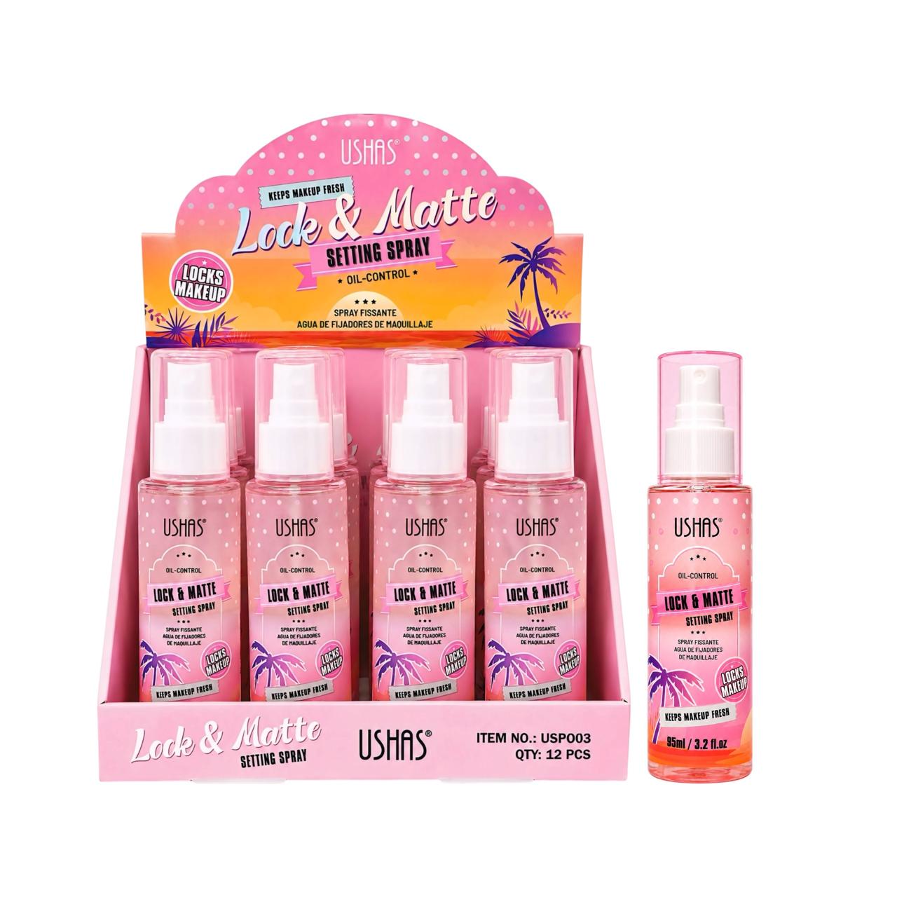 FIJADOR DE MAQUILLAJE LOCK & MATTE PALMERA 95ML USHAS
