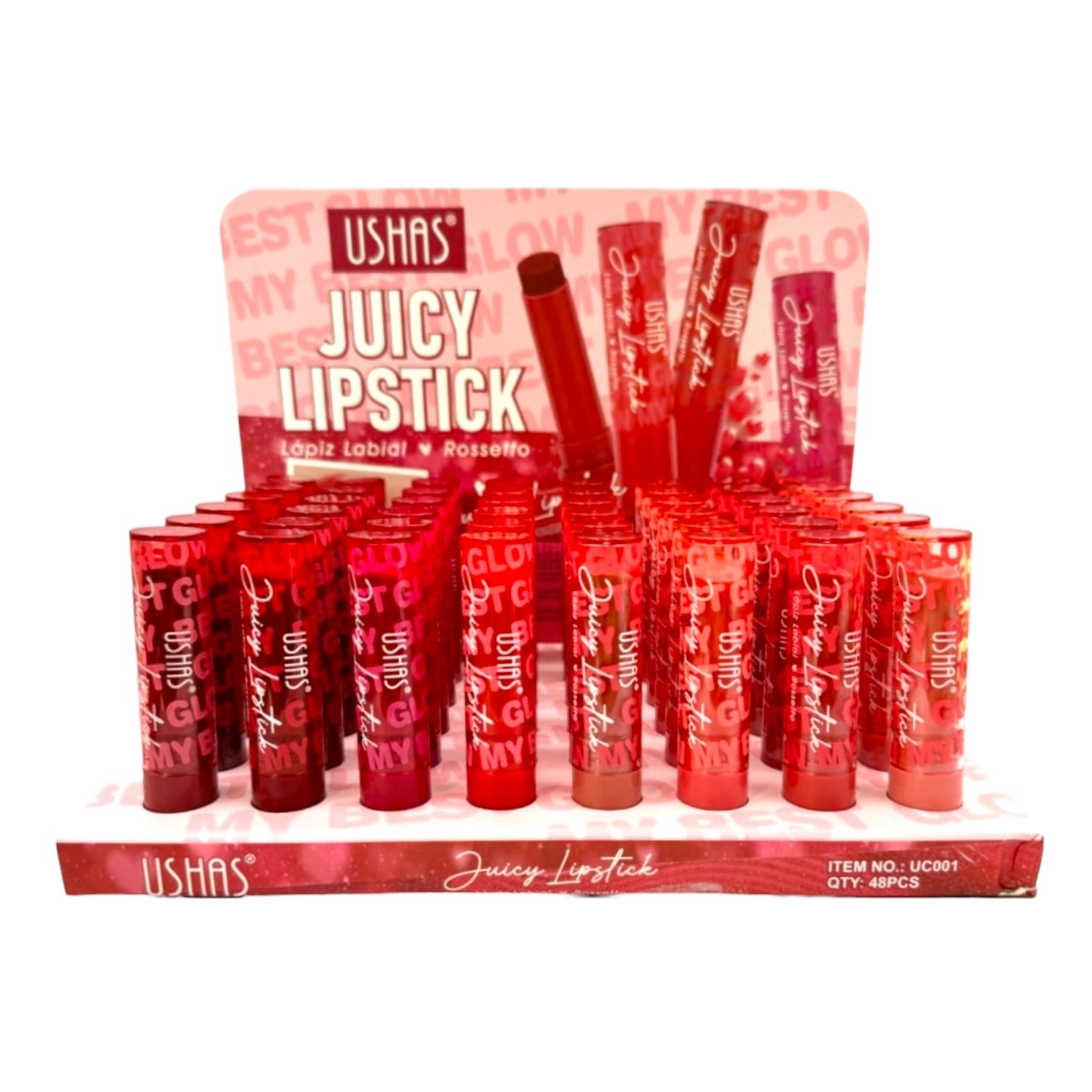 LABIAL EN BARRA GLOSS JUICY LETRAS USHAS