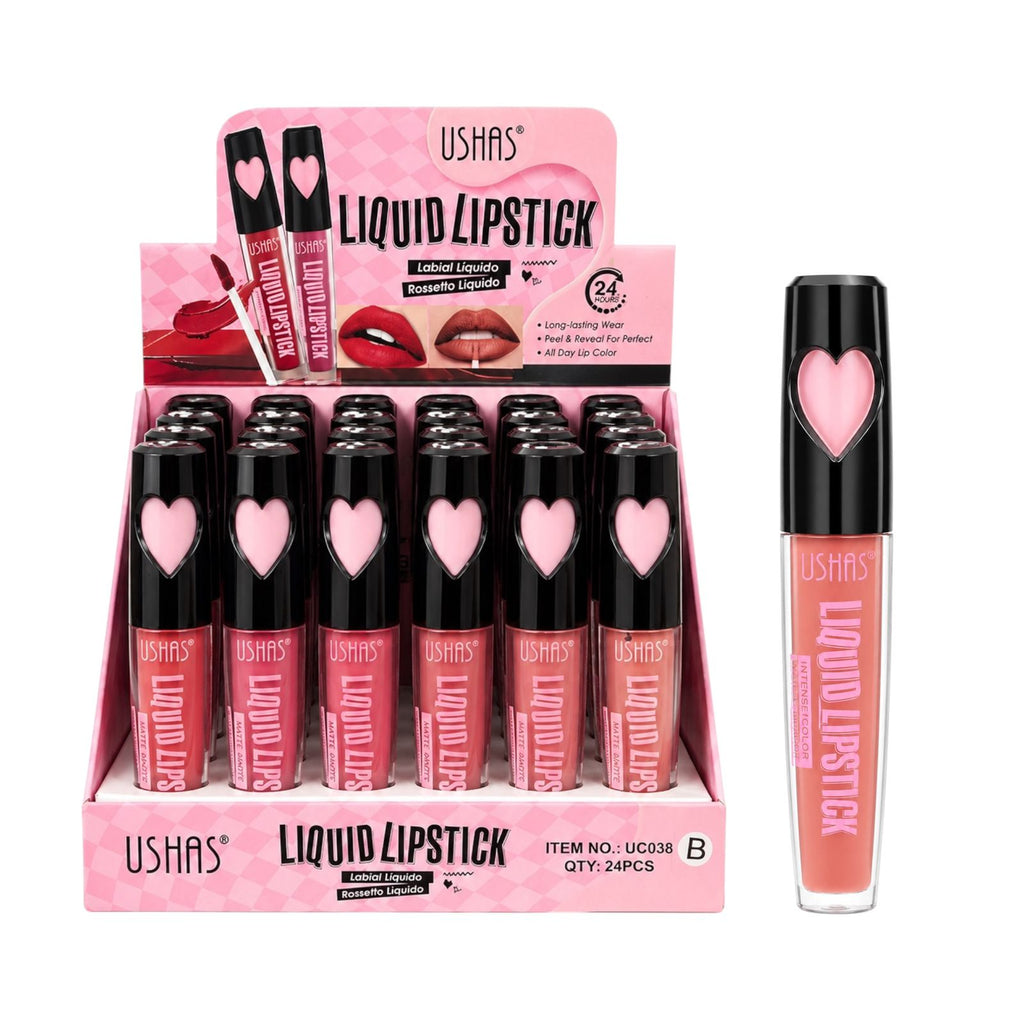 LABIAL LIQUIDO LIPSTICK ROSSETTO TAPA CORAZON USHAS