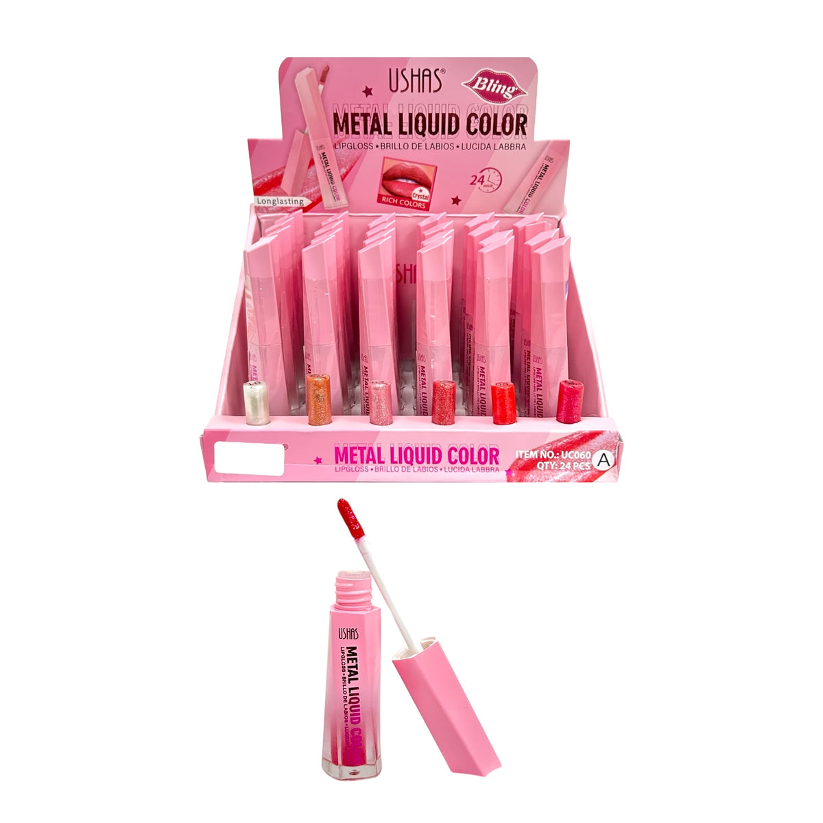 BRILLO GLOSS ESCARCHADO METAL ESTRELLA USHAS