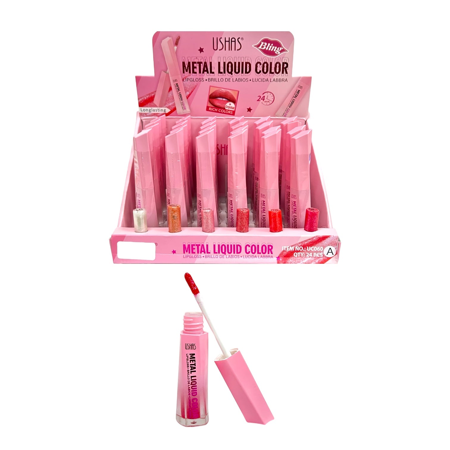 BRILLO GLOSS ESCARCHADO METAL ESTRELLA USHAS