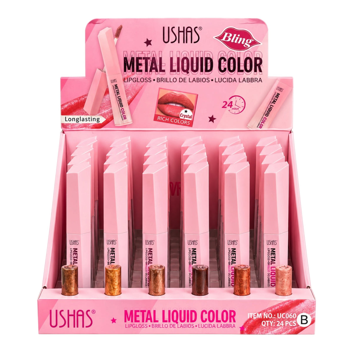 BRILLO GLOSS ESCARCHADO METAL ESTRELLA USHAS