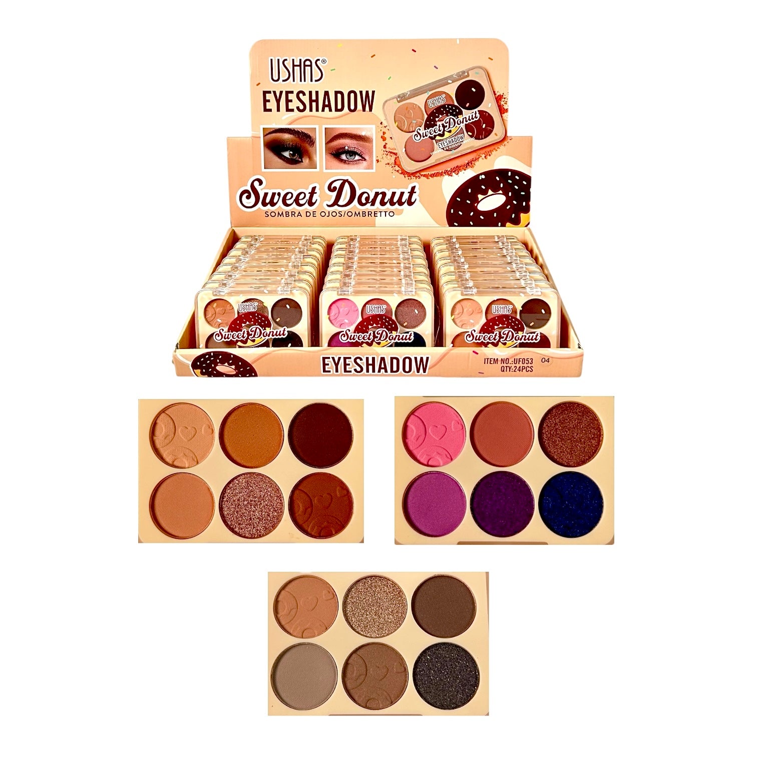 PALETA DE SOMBRAS X6 TONOS SWEET DONUT USHAS