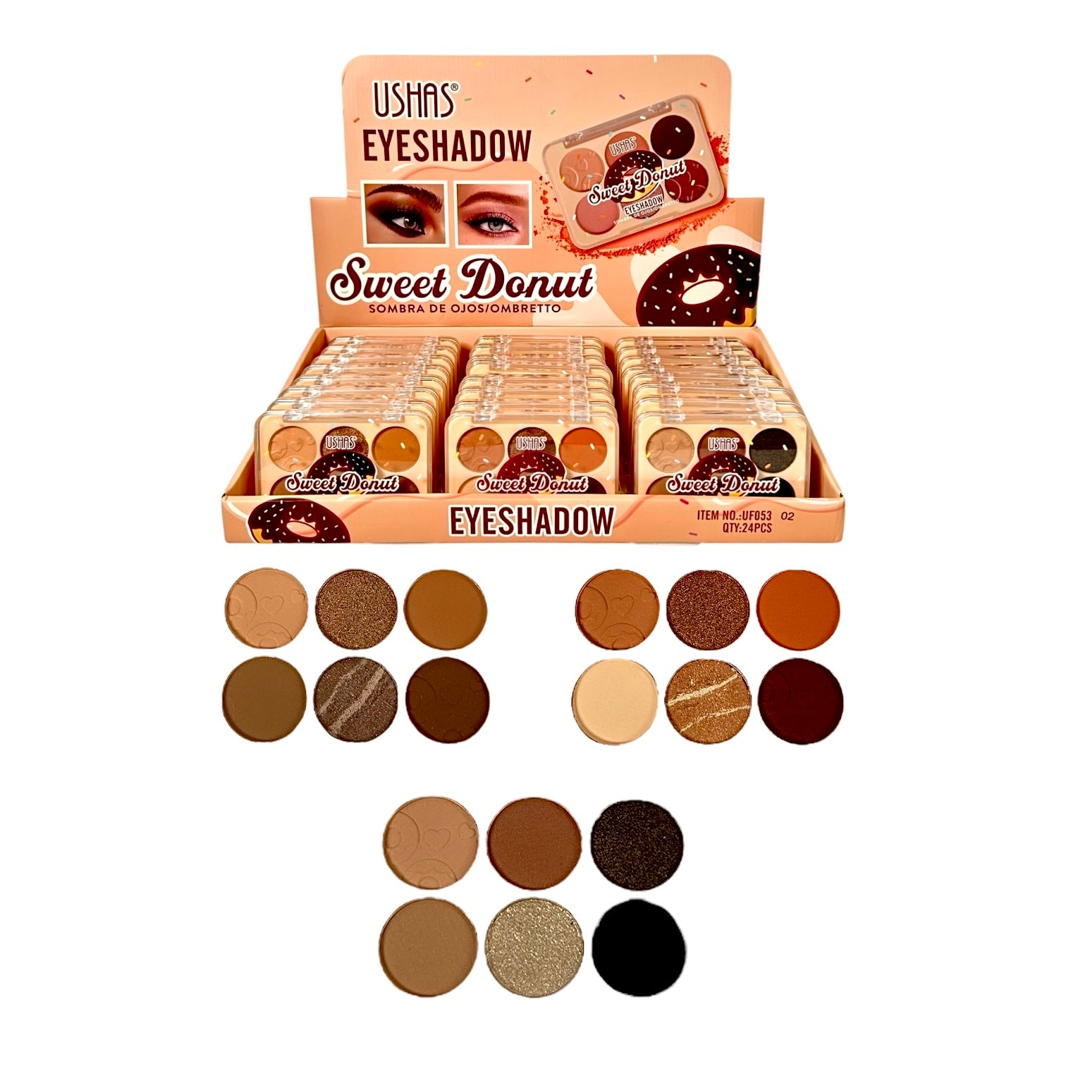 PALETA DE SOMBRAS X6 TONOS SWEET DONUT USHAS
