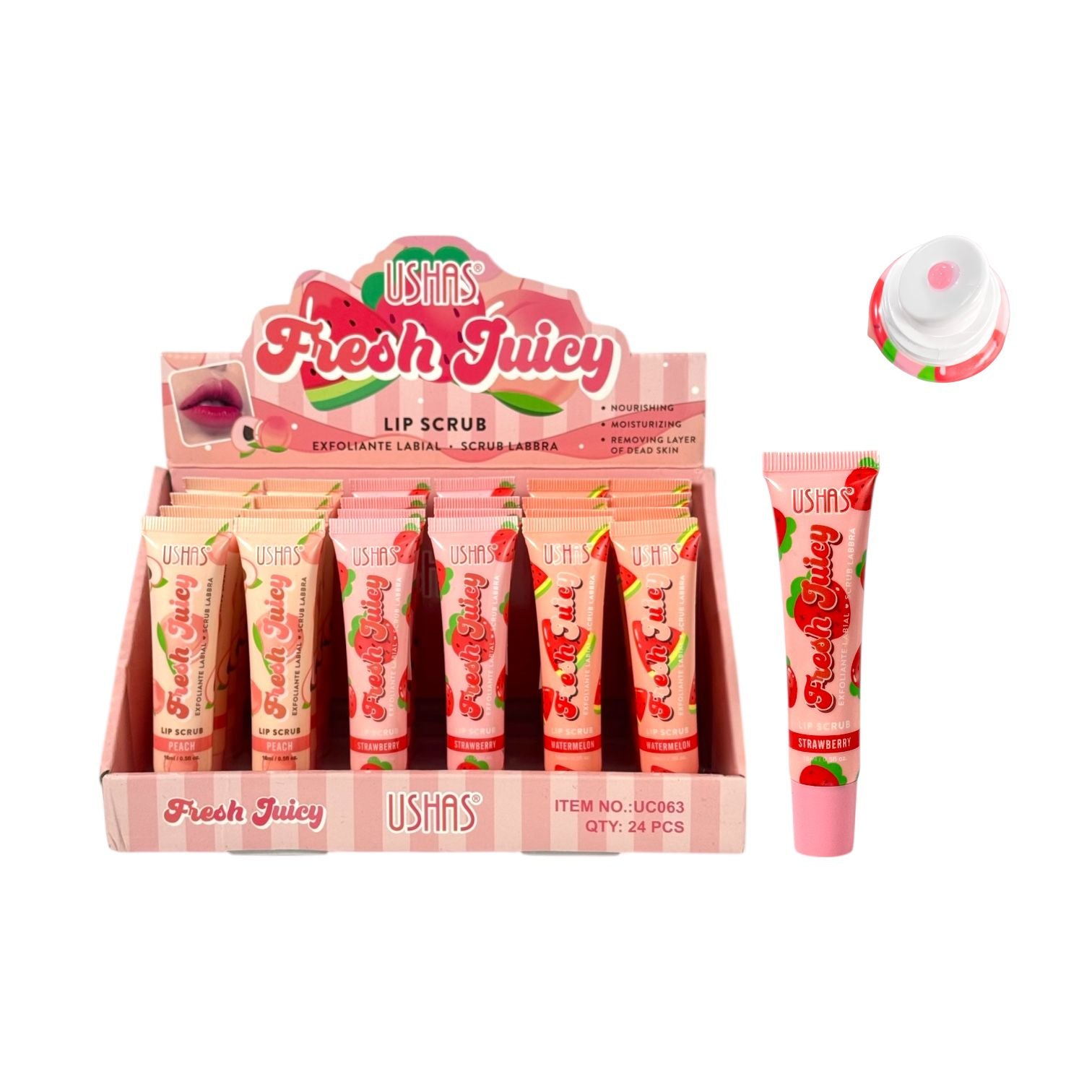EXFOLIANTE DE LABIOS FRUTAS FRESH JUICY USHAS