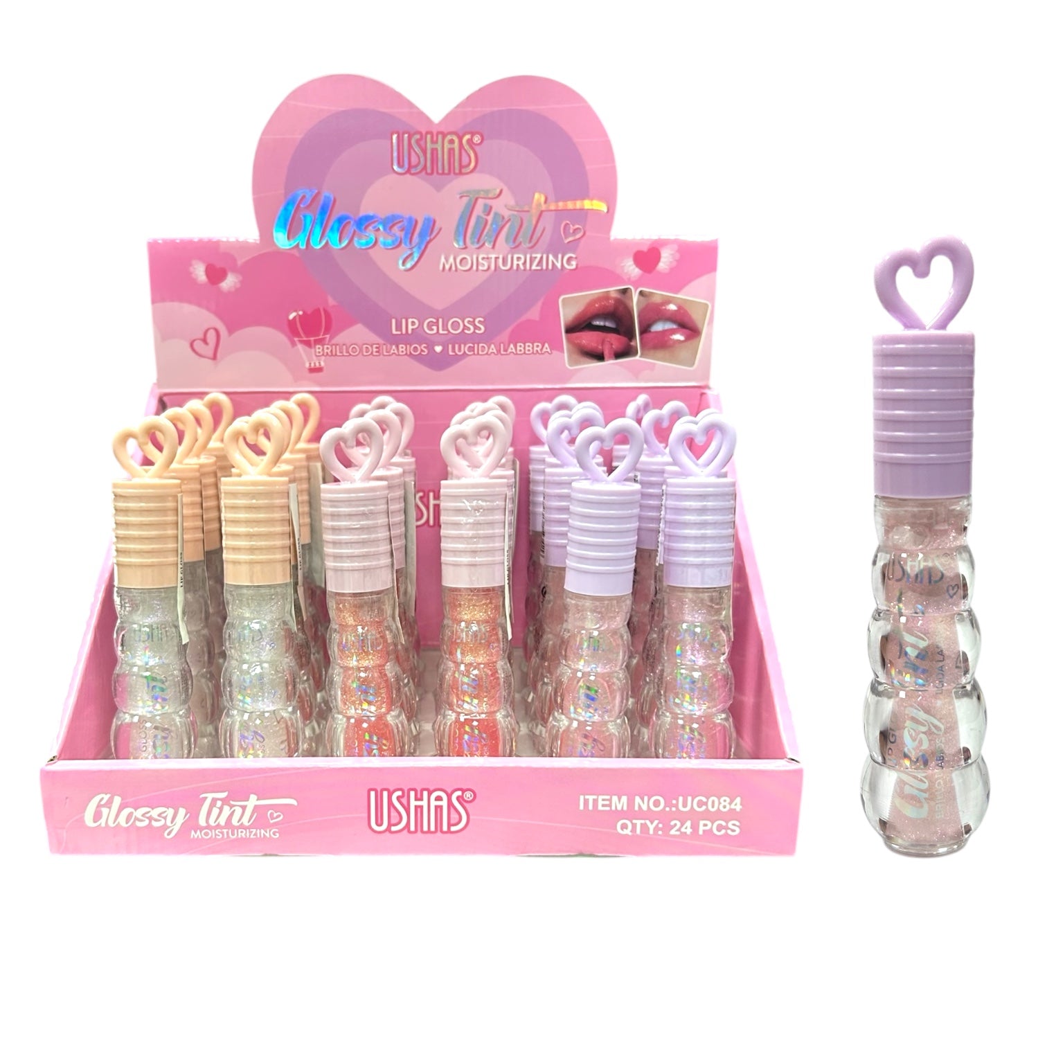 BRILLO GLOSSY TINT  ESPIRAL TAPA CORAZON USHAS