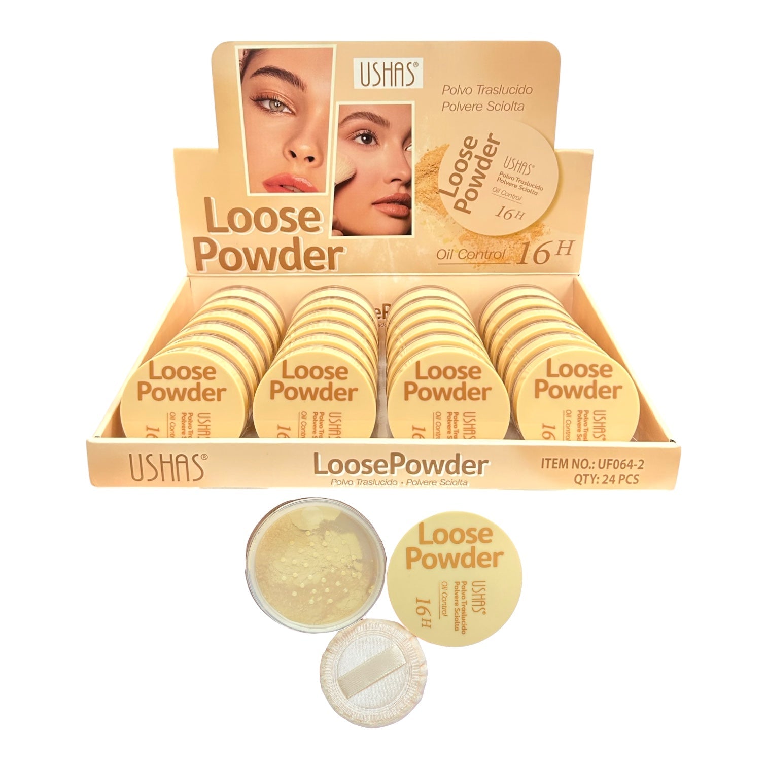 POLVO SUELTOS BANANA Y ROSADOS 16H USHAS