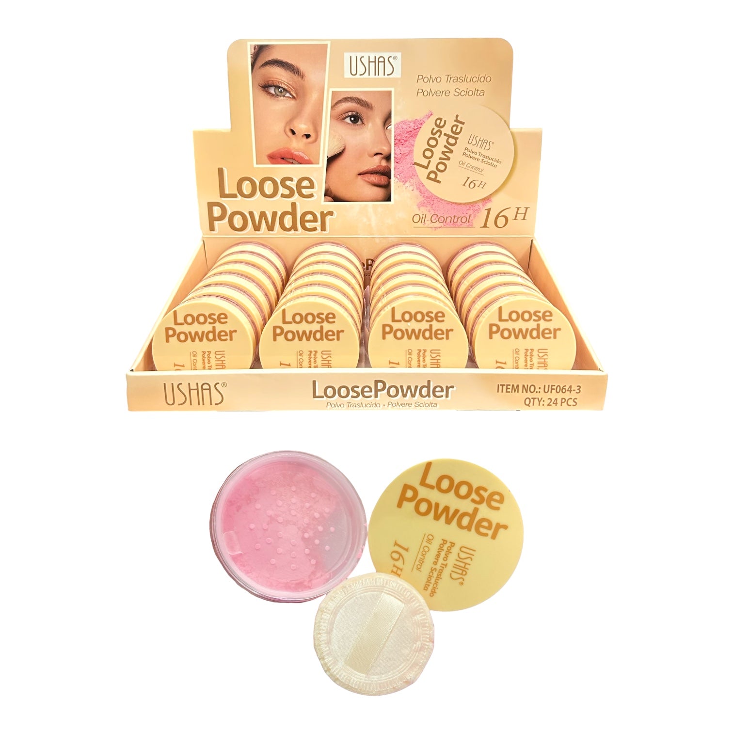 POLVO SUELTOS BANANA Y ROSADOS 16H USHAS