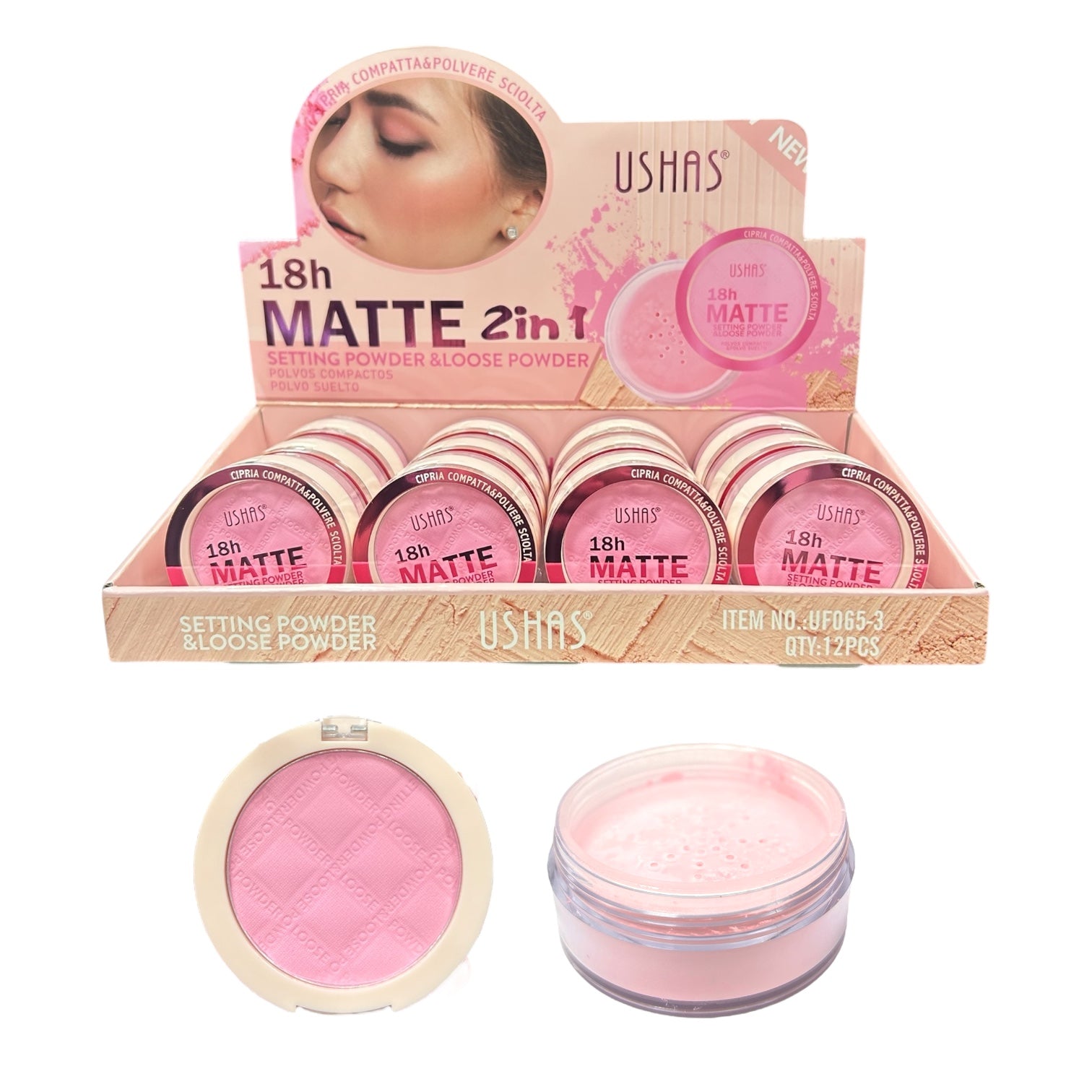 POLVO SUELTO Y COMPACTO 2 TONOS MATTE 18H USHAS