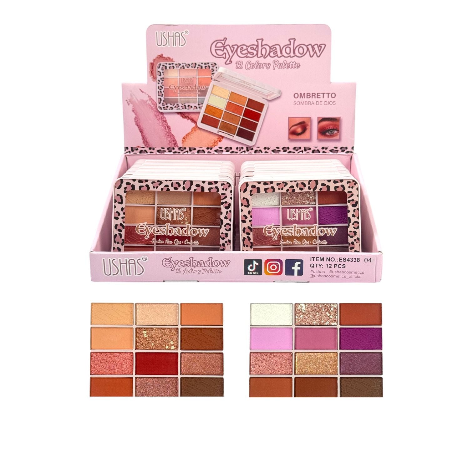 PALETA DE SOMBRAS X12 TONOS PRINT USHAS