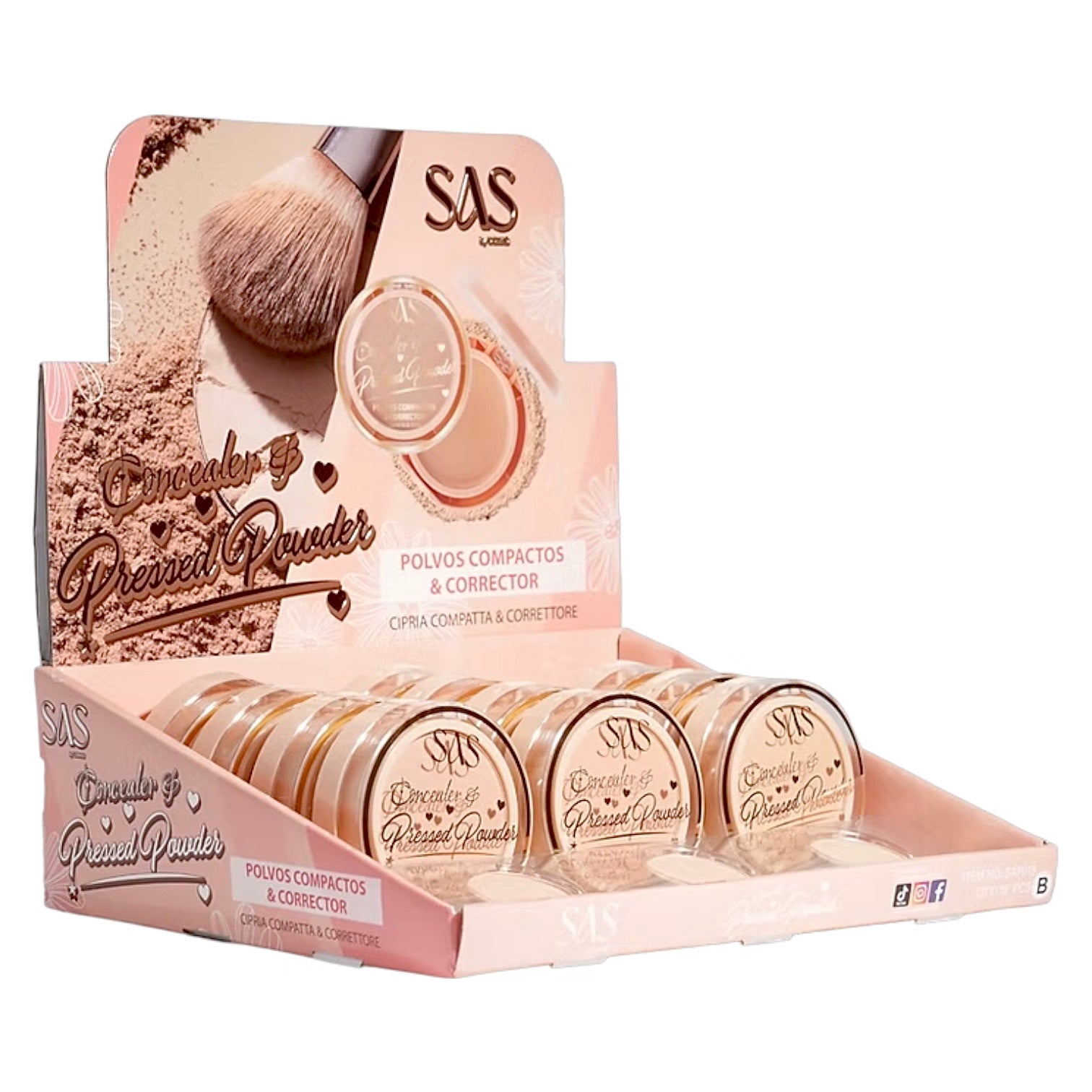 POLVO COMPACTO Y CORRECTOR PRESSED POWDER SAS