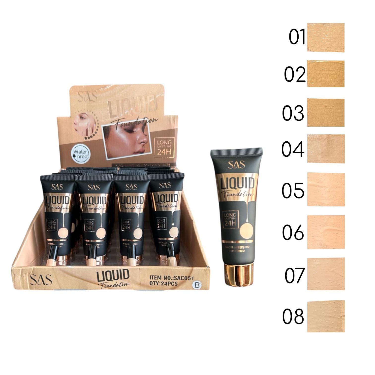 BASE LIQUIDA FOUNDATION 24H SAS USHAS