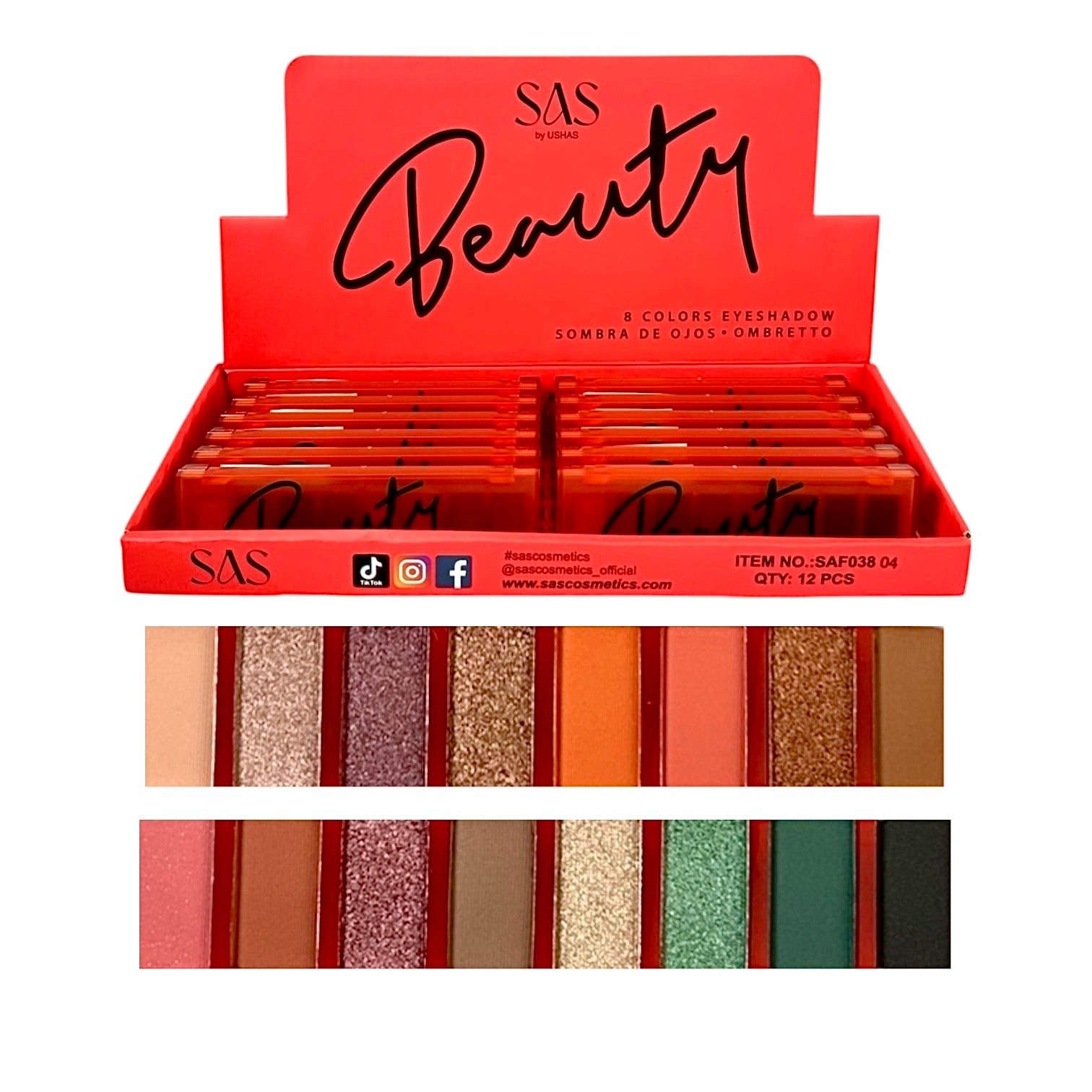 PALETA DE SOMBRAS X8 TONOS BEAUTY SAS USHAS