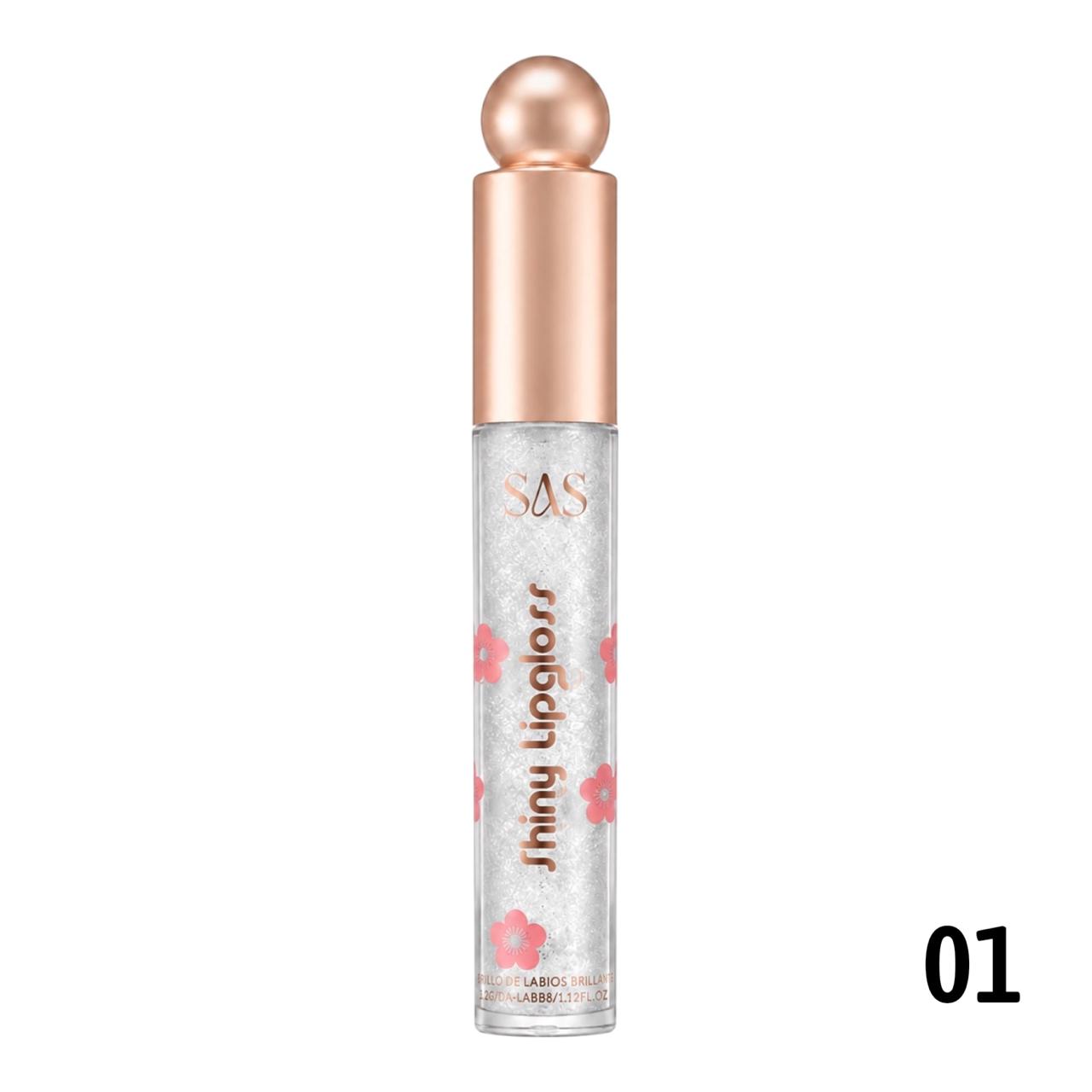 BRILLO GLOSS ESCARCHADO SHINY LIPGLOSS FLORECITAS SAS