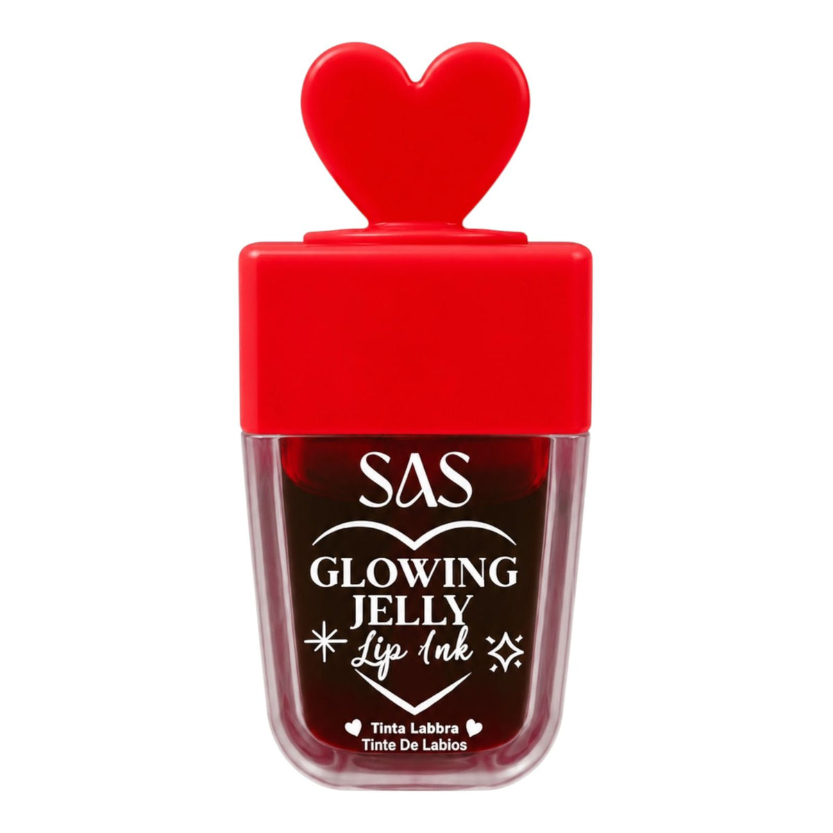 TINTA DE LABIOS PALETA GLOWING JELLY TAPA CORAZON SAS