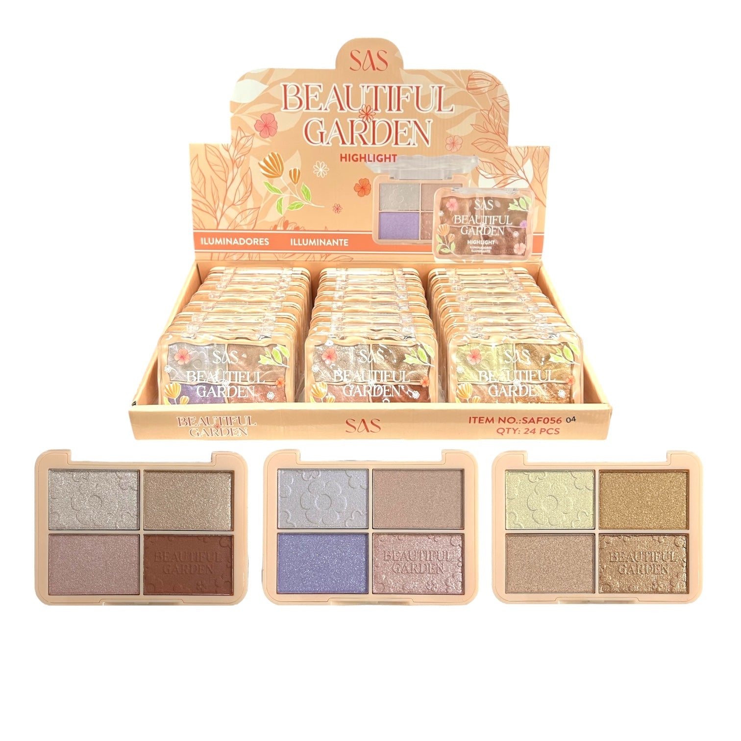 PALETA X4 ILUMINADORES BEAUTIFUL GARDEN SAS